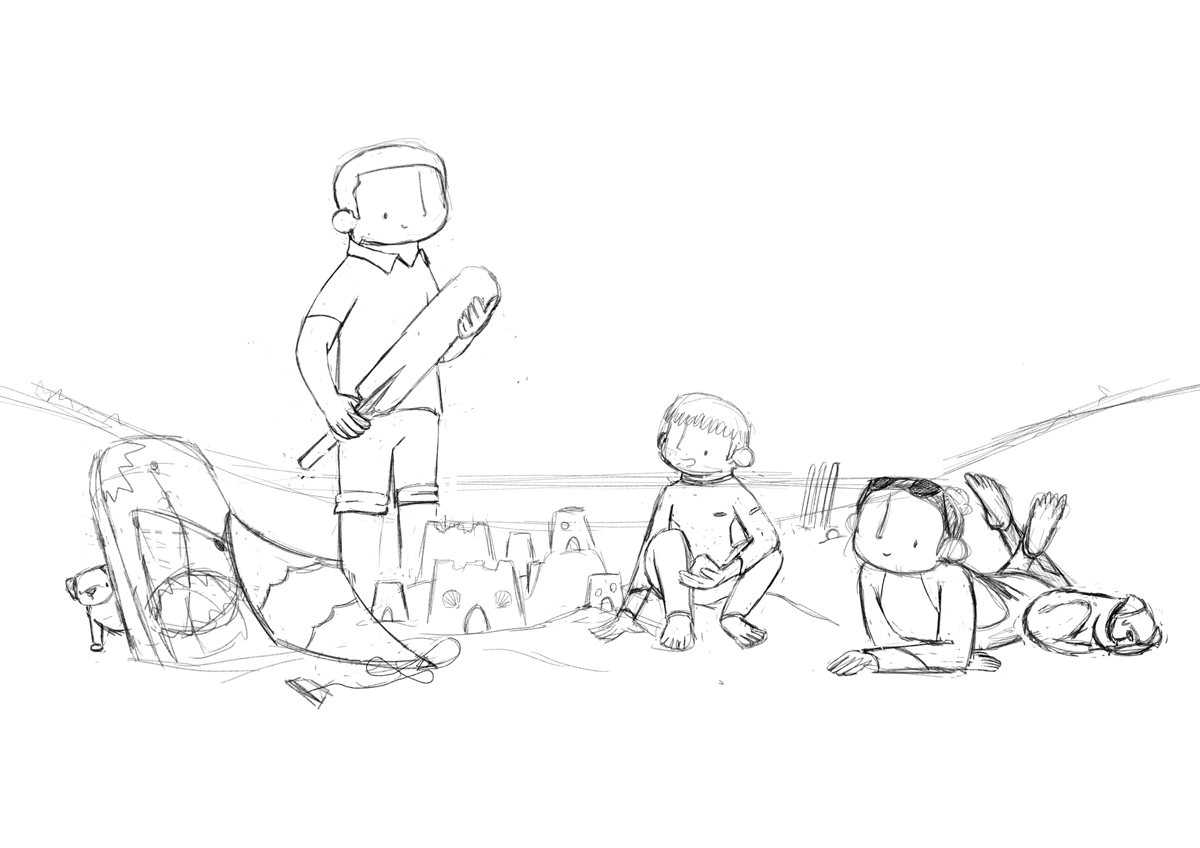 612-tiny-grey-bespoke-illustrated-family-portrait-seaside-beach-sketch