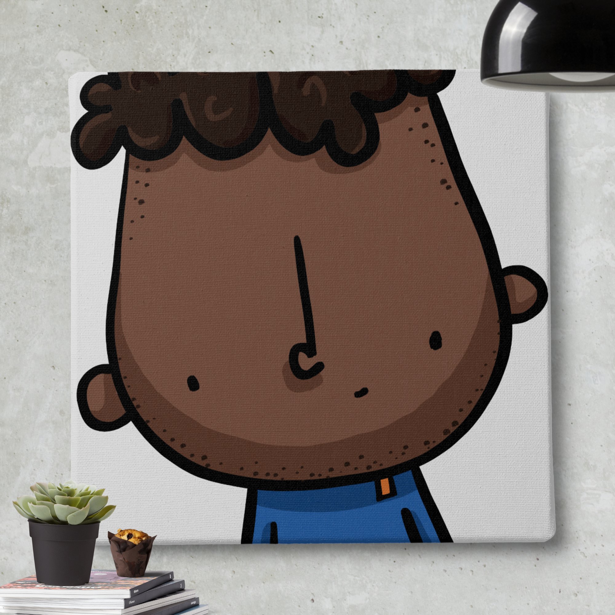 Illustrated large portrait canvas for husband, boyfriend, or son
