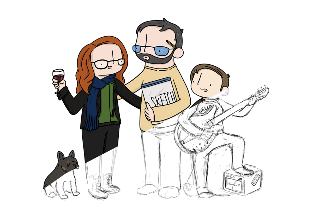 Bespoke illustrated family portrait