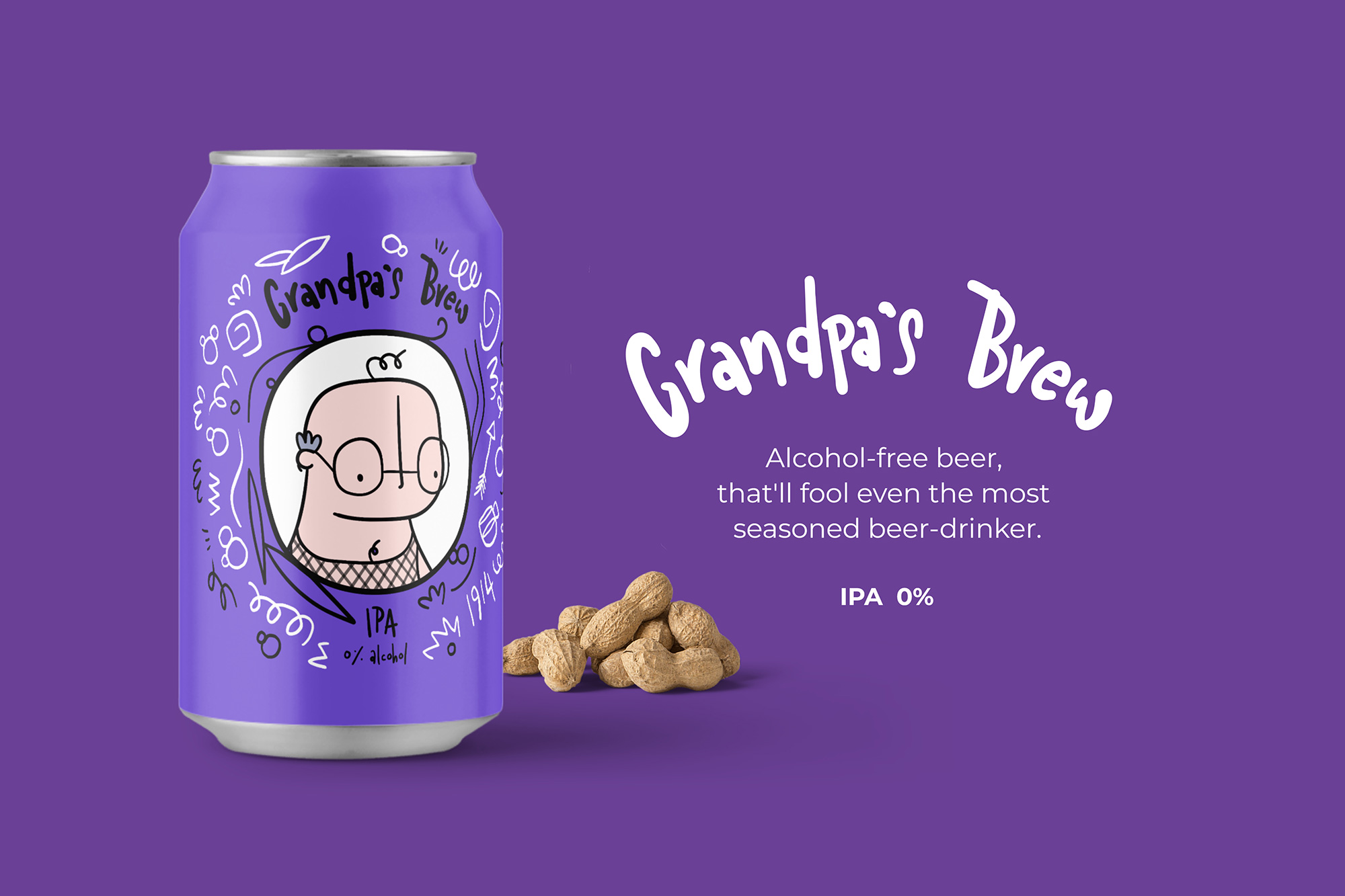 tiny_grey_grandpas_brew_product_advertising_illustration_2000